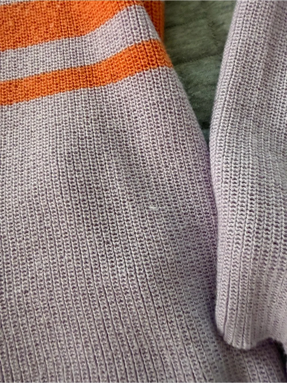 Lilac and Orange Striped Knit Sweater Set size M